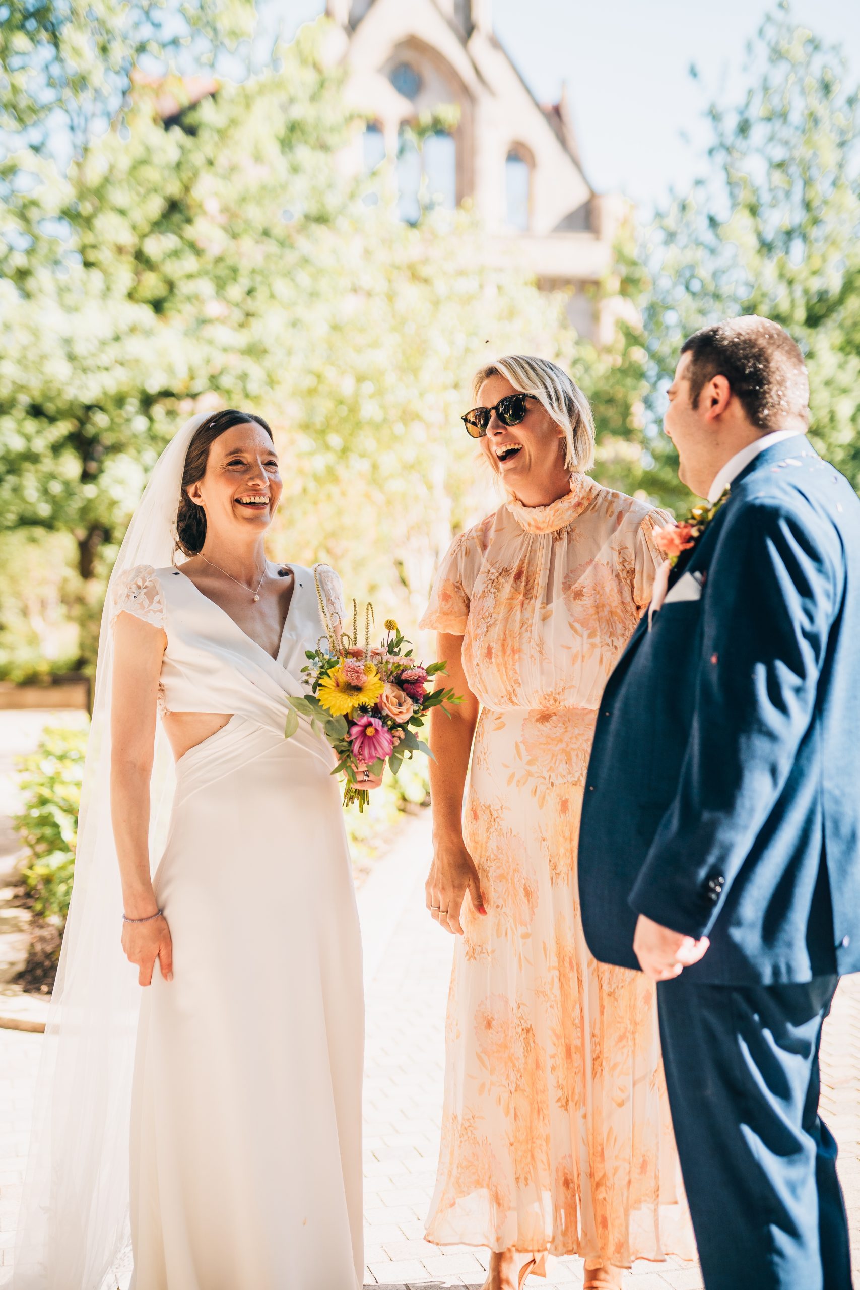 Wedding celebrant with couple